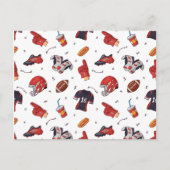 Fußballsportausrüstung mit Muster Postkarte (Vorderseite)