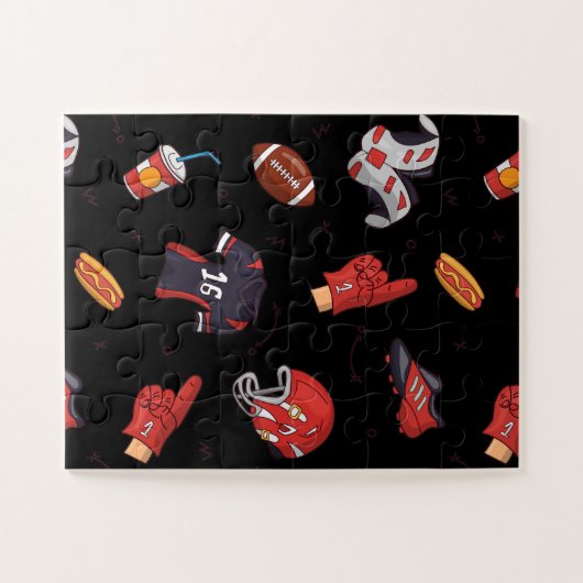 Fußballsportausrüstung mit Muster Puzzle (Horizontal)