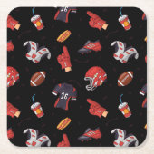 Fußballsportausrüstung mit Muster Rechteckiger Pappuntersetzer (Vorderseite)