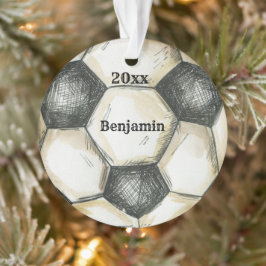 Fußballsportspieler personalisiert Weihnachten Ornament