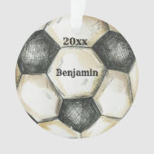 Fußballsportspieler personalisiert Weihnachten Ornament (Vorderseite)