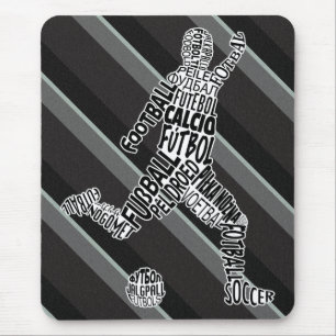 Fußballsprachen Typografie Mousepad