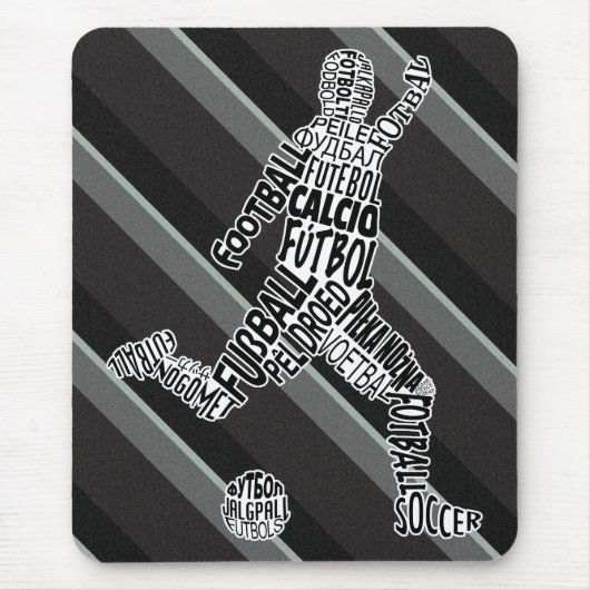 Fußballsprachen Typografie Mousepad (Vorne)