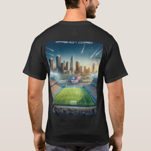 Fußballstadien mit US Fifa Weltmeisterschaft games T-Shirt (Rückseite)