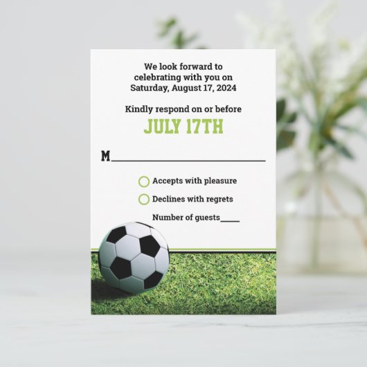 Fußballstadion bei Night Bar Mitzvah UAWG (SMALL) RSVP Karte (Stehend Vorderseite)