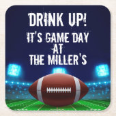 Fußballstadion Feld und Lichter - PERSONALISIEREN  Rechteckiger Pappuntersetzer (Vorderseite)