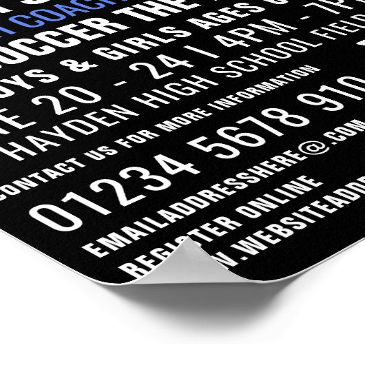 Fußballstadion, Fußballcampingwerbung Poster (Ecke)