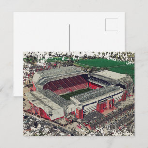 Fußballstadion Kunst - Liverpool, England Postkarte