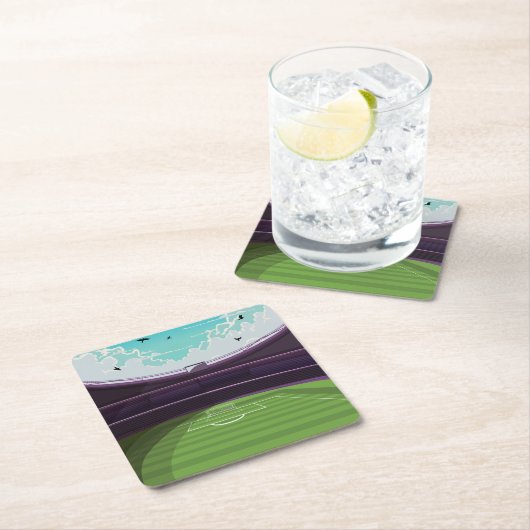 Fußballstadion Rechteckiger Pappuntersetzer (Vor Ort)