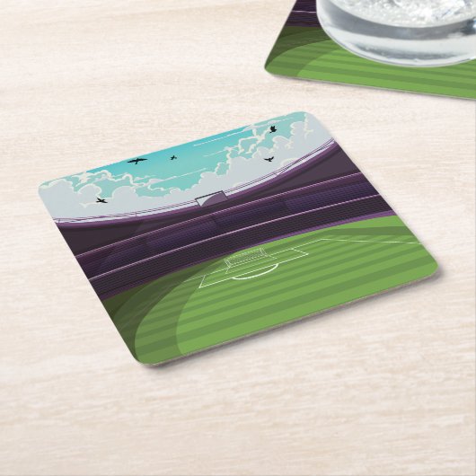 Fußballstadion Rechteckiger Pappuntersetzer (angewinkelt)