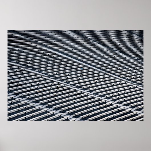 Fußballstadionsitze der leeren Uni Poster (Vorne)
