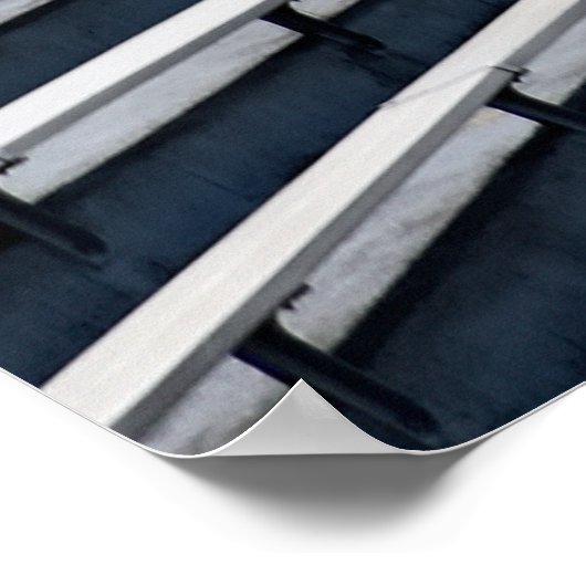 Fußballstadionsitze der leeren Uni Poster (Ecke)