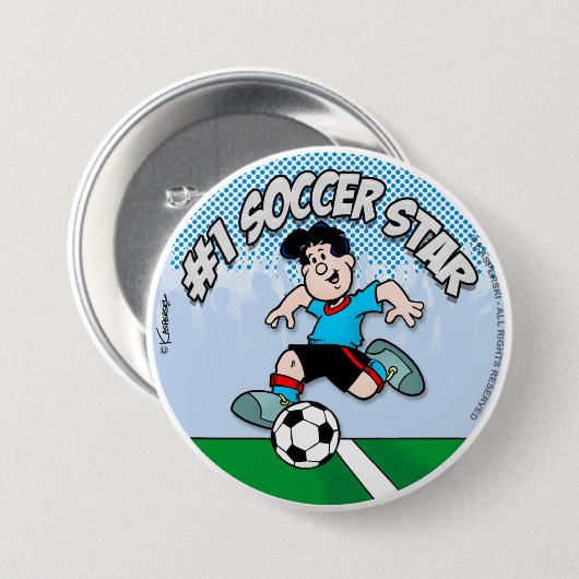 Fußballstar Button (Vorne & Hinten)