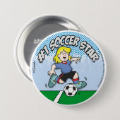 Fußballstar Girl Button (Vorne & Hinten)