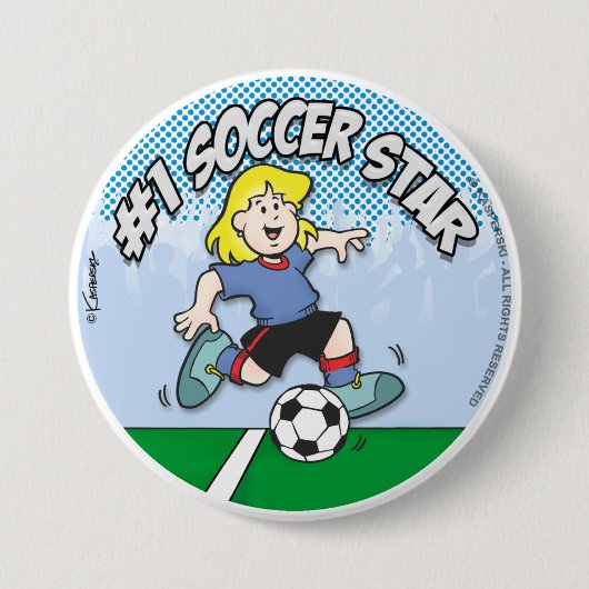 Fußballstar Girl Button (Vorderseite)