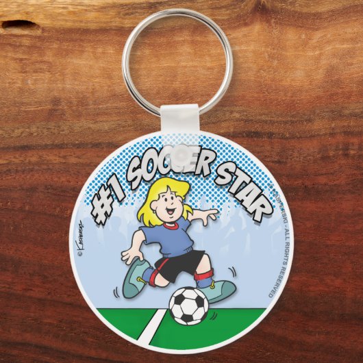 Fußballstar Girl Schlüsselanhänger (Vorderseite)