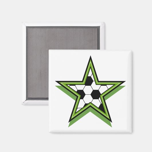 Fußballstar grün magnet (Vorderseite/Rückseite)