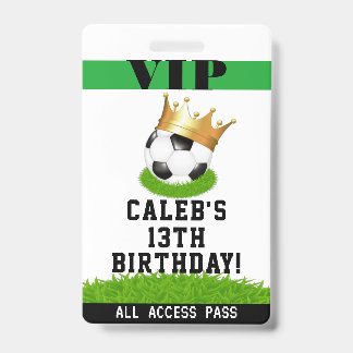 Fußballstar King Geburtstagsparty VIP Pass Abzeich Ausweis