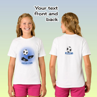 Fußballstar Name und Beschriftung doppelseitig T-Shirt