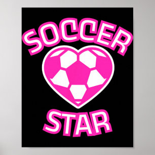Fußballstar, Pink Girls Soccer, Fußball  Poster