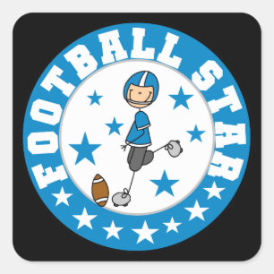 Fußballstar Quadratischer Aufkleber