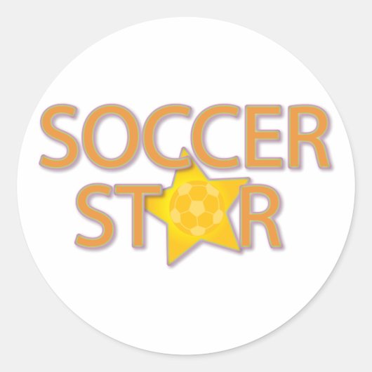 Fußballstar Runder Aufkleber (Vorderseite)