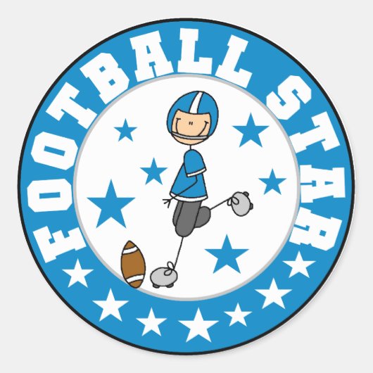 Fußballstar Runder Aufkleber (Vorderseite)
