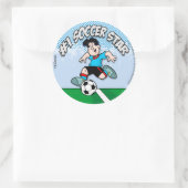 Fußballstar Runder Aufkleber (Tasche)