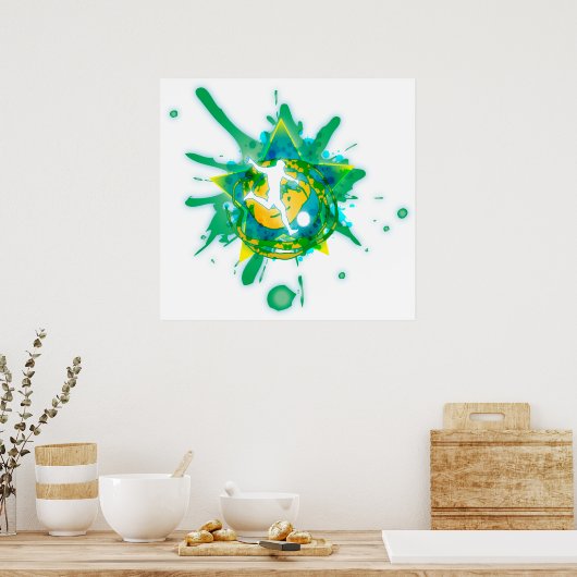 Fußballstar-Spritzer Poster (Küche)