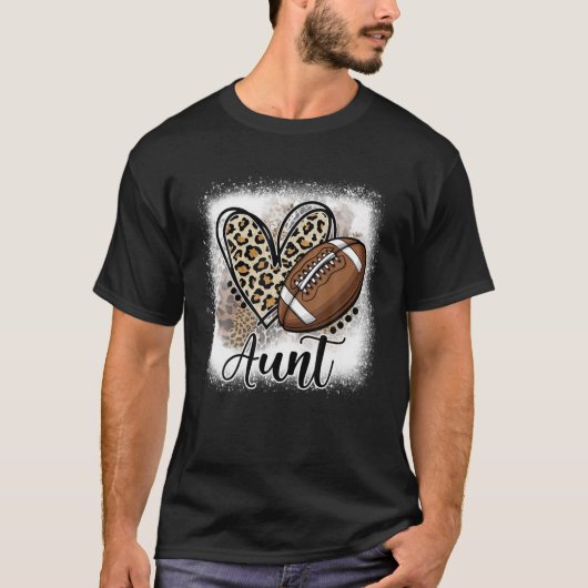 Fußballtante Funny Leopard Herzfamilie Sporty T-Shirt (Vorderseite)