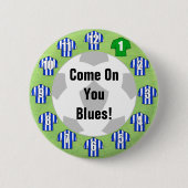 Fußballteam-Abzeichen mit Blue & White Shirts Button (Vorderseite)