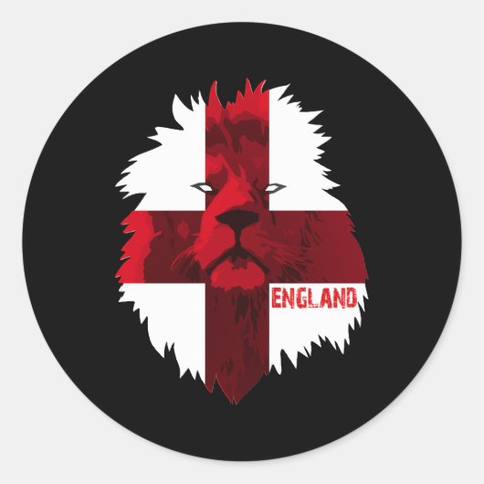 Fußballteam England Nationalstolz Löwenflagge Runder Aufkleber (Vorderseite)
