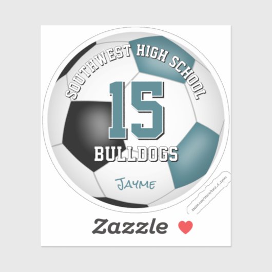 Fußballteam-Geist Kinder aquamarine Teamfarben Aufkleber (Blatt)