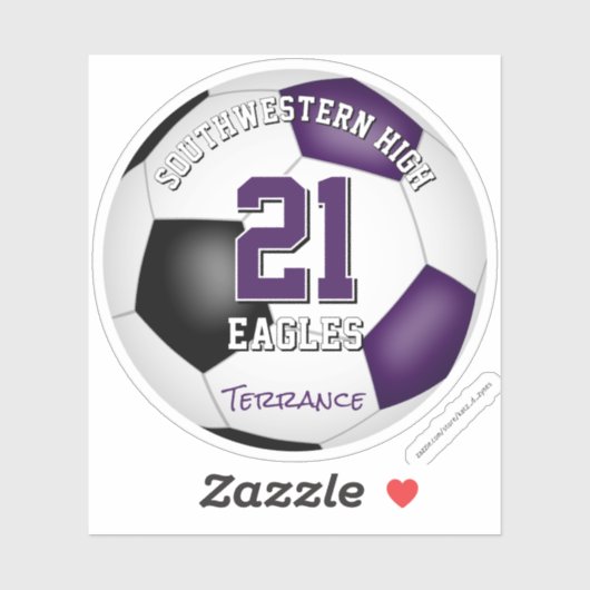 Fußballteam-Geist Kinder lila Teamfarben Aufkleber (Blatt)