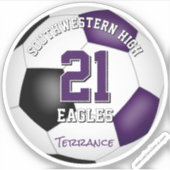 Fußballteam-Geist Kinder lila Teamfarben Aufkleber (Vorderseite)