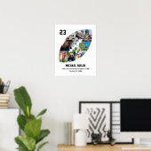 Fußballteam Hochrangiger Abschluss Ball Foto Colla Poster (Heimbüro)