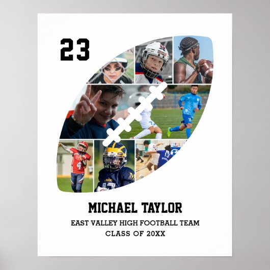 Fußballteam Hochrangiger Abschluss Ball Foto Colla Poster (Vorne)