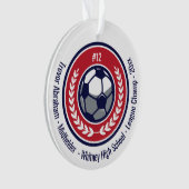 Fußballteam Red White Blue Modern Ornament (Vorderseite)