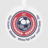 Fußballteam Red White Blue Modern Ornament (Rückseite)
