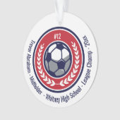 Fußballteam Red White Blue Modern Ornament (Vorderseite)