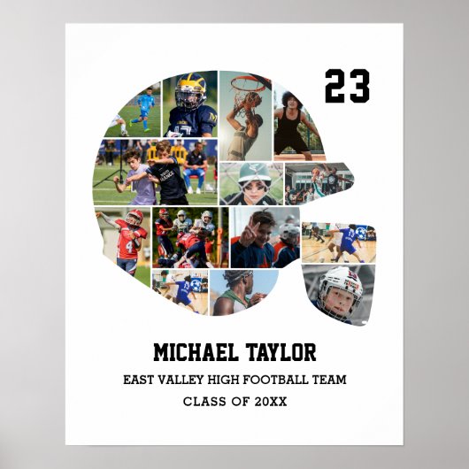 Fußballteam Senior Abschluss Geschenk FotoCollage Poster (Vorne)