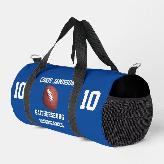 Fußballteam, Trainer oder Spieler Blue Personalisi Duffle Bag (Rechte Ecke)