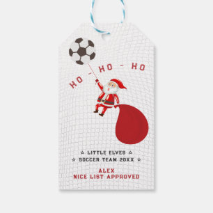 Fußballteam Weihnachten Santa nett unartig Liste Geschenkanhänger