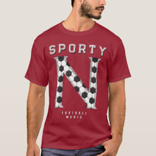 Fußballtextur anfängliche sportliche Typografie T-Shirt