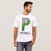 Fußballtextur Initial Sportliche Typografie T-Shirt (Vorne ganz)