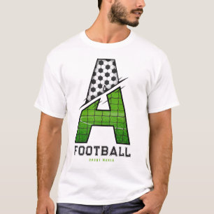 Fußballtextur Initial Sportliche Typografie  T-Shirt
