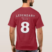 Fußballtextur Initial Sportliche Typografie T-Shirt (Rückseite)