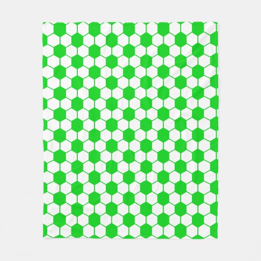 Fußballtextur - Weiß und Grün Fleecedecke (Vorderseite)