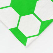 Fußballtextur - Weiß und Grün Fleecedecke (Ecke)