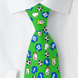 Fußballthema mit blauen Shirts Krawatte